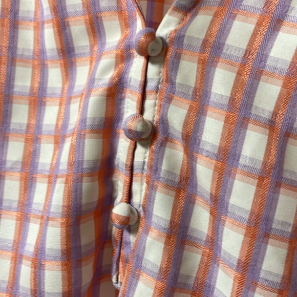 Entro Pink purple , white check ruffle top . NEW w/ out tags . Medium - Picture 6 of 6